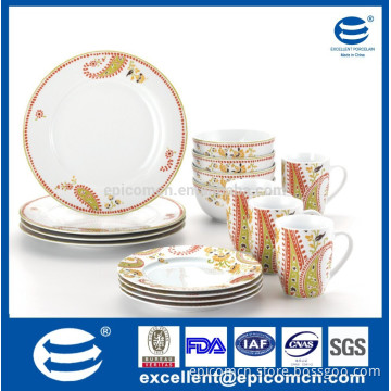 3pcs ceramic breakfast dinnerware set, italian ceramic dinnerware, white ceramic dinnerware